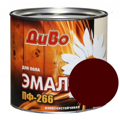 Эмаль ПФ-266 красно-коричневая 1,6 кг "Диво"